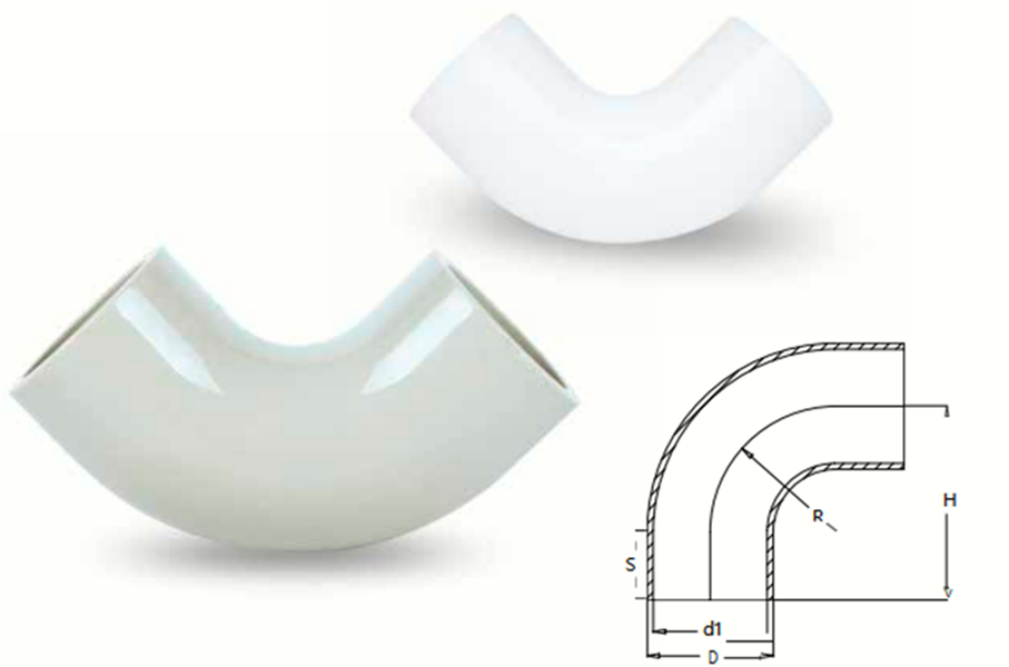 PVDF/PPH 90°彎頭（對焊式）